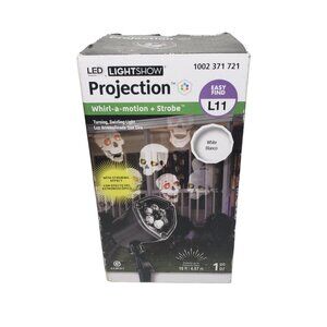 NEW Lightshow Strobing LED Halloween Chasing White Skulls Strobe Spotlight